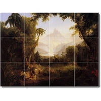 Керамични плочки Mural-Thomas Cole Landscapes Painting 478. 17 W 12.75 H, използвайки 4. 4. Керамични плочки